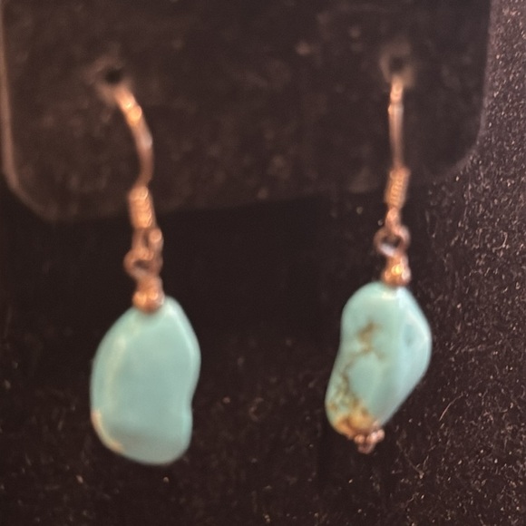 TURQUOISE NUGGET ONLONG DROP EARRINGS - Picture 4 of 5